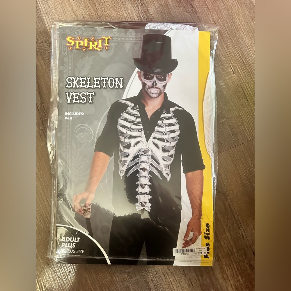 Spirit Black and White Skeleton Vest